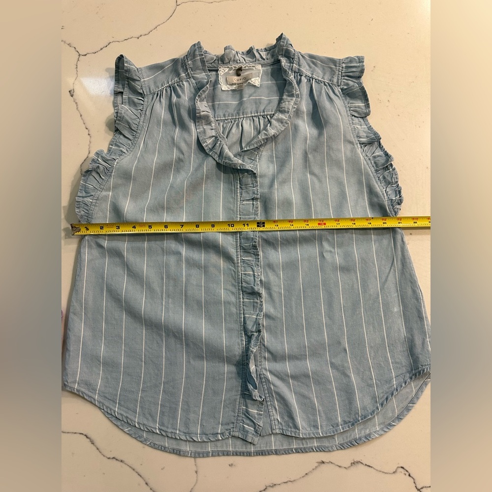 Cupio Light Blue Ruffle Blouse - Picture 8 of 9